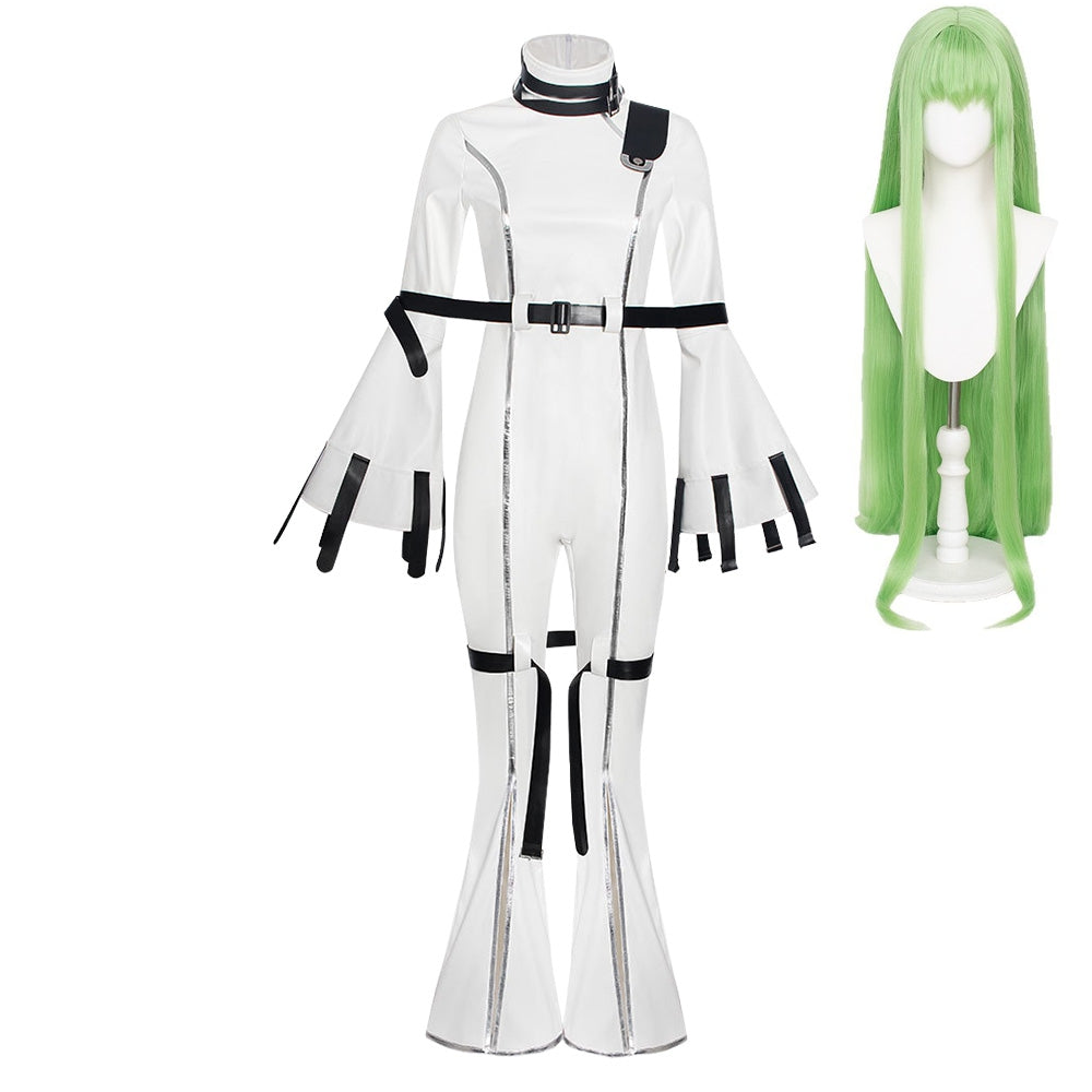 Code Geass C.C. White Straitjacket Set Outfits Cosplay Costume Halloween Suit