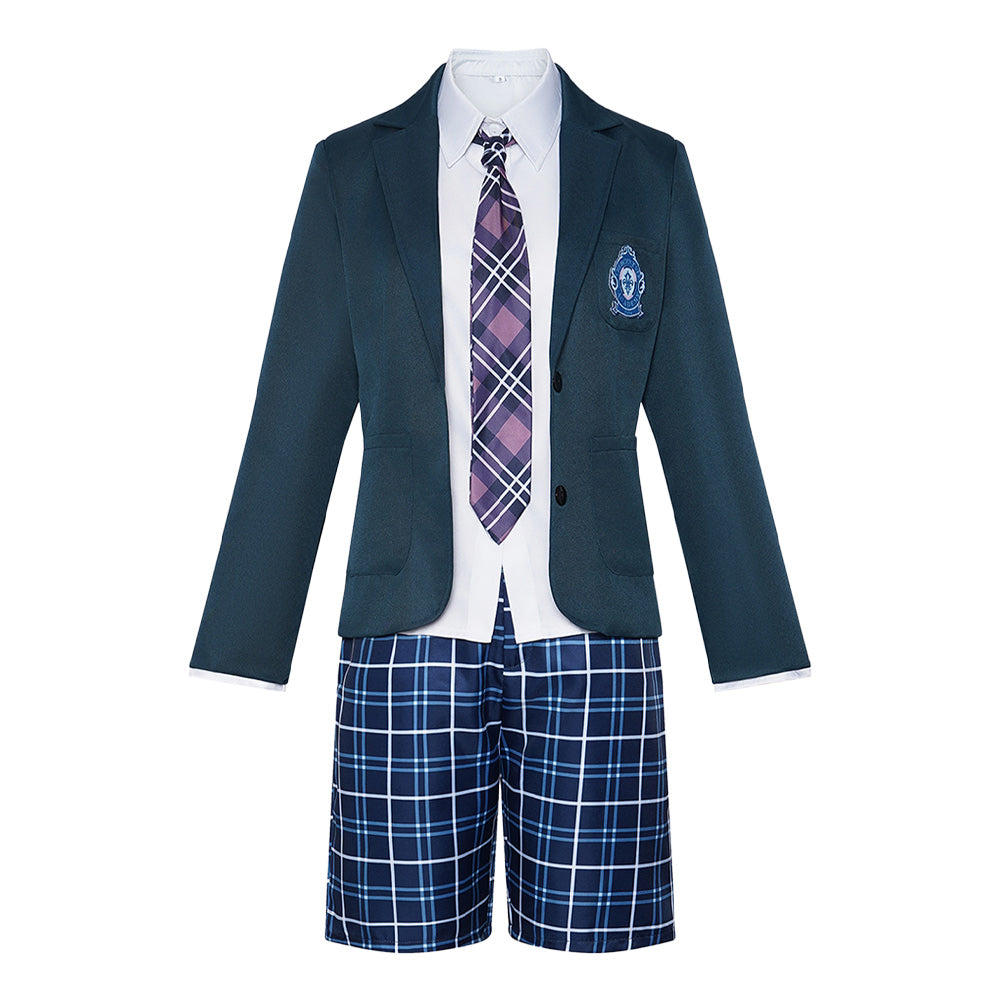 Coven Academy (2026) Tegan Blue Plaid Shorts School Uniform Outfits Cosplay Costume