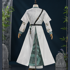 Where Winds Meet (2025) Chen Zixi White Green Set Wuxia Hanfu Outfits Cosplay Costume
