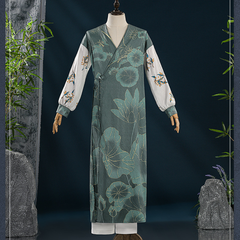 Where Winds Meet (2025) Chen Zixi White Green Set Wuxia Hanfu Outfits Cosplay Costume