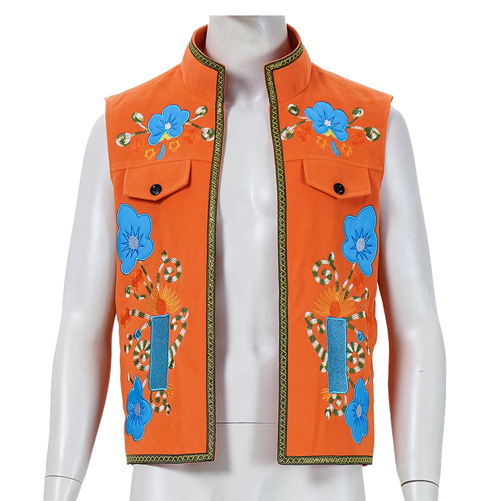 Descendants: Wicked Wonderland (2026) Luis Madrigal Embroidered Orange Vest Outfits Cosplay Costume