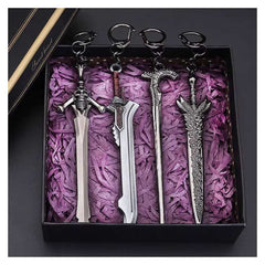 Devil May Cry (2025) Rebellion Red Queen Cane Devil Sword 4 Pieces Keychain Set Cosplay Accessories Props