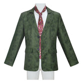 Disco Elysium Harrier Du Bois Green Suit Jacket Necktie Set Outfits Cosplay Costume