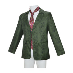 Disco Elysium Harrier Du Bois Green Suit Jacket Necktie Set Outfits Cosplay Costume