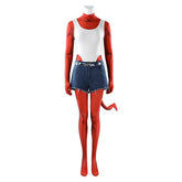 Dispatch (2025) Malevola Red Jumpsuit Set Demon Full Outfits Cosplay Costume