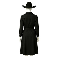 Dutton Ranch (2026) Beulah Jackson Black Dress Hat Set Outfits Cosplay Costume