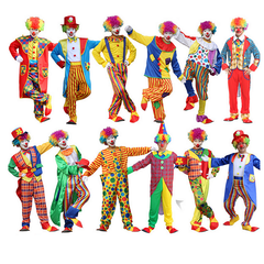 Funny Circus Clown Unisex Colorful Suit Team Group Outfits Cosplay Costume Carnival Suit
