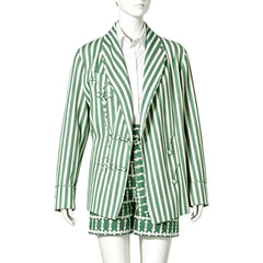 Emily In Paris Emily Cooper Blue Striped Set Outfits Cosplay Costume - Pre-order