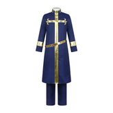 Enrico Pucci Blue Priest Coat Set Outfits Cosplay Costume Halloween Suit