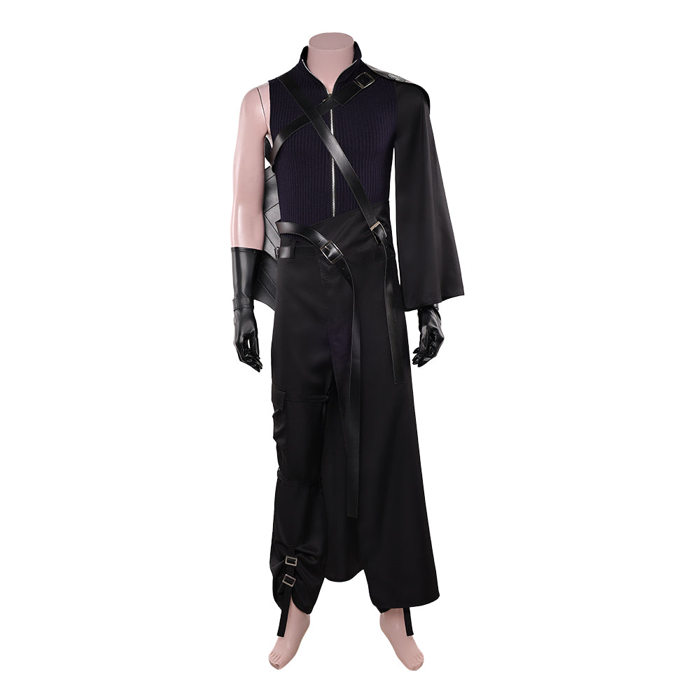 Final Fantasy VII: Advent Children Cloud Strife Cloudy Wolf Black Outfits Cosplay Costume