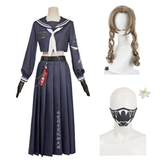 Final Fantasy VII: Ever Crisis Aerith Seventh High Team Cetra Uniform Black Set Cosplay Costume