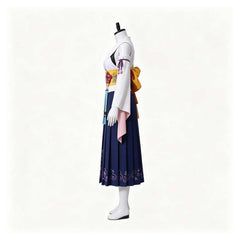 Final Fantasy X Yuna White Purple Kimono Set Outfits Cosplay Costume