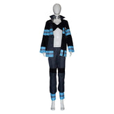 Fire Force Maki Oze Firefighting Blue Black Uniform Outfits Cosplay Costume