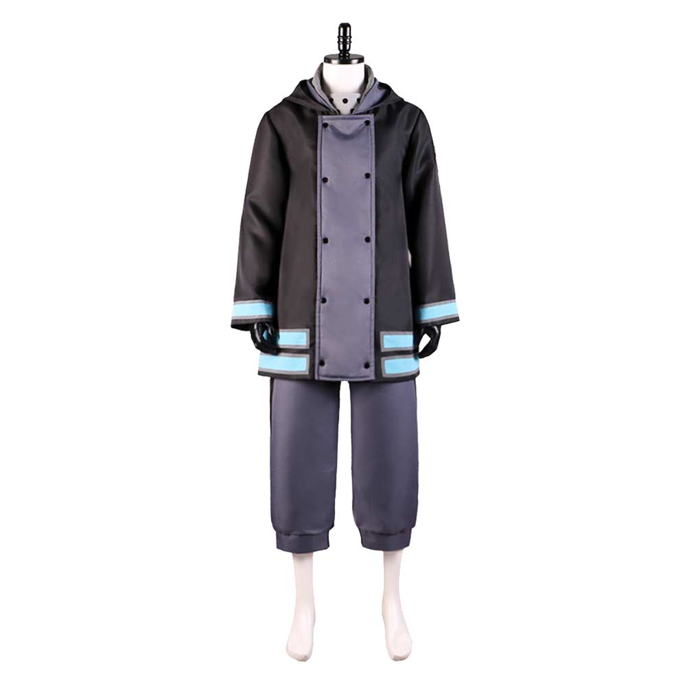 Fire Force Season 3 (2025) Shinra Kusakabe Black Uniform Set Outfits Cosplay Costume
