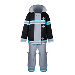 Fire Force Shinra Kusakabe Firefighting Gray Uniform Outfits Cosplay Costume