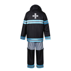 Fire Force Shinra Kusakabe Firefighting Gray Uniform Outfits Cosplay Costume