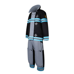 Fire Force Shinra Kusakabe Firefighting Gray Uniform Outfits Cosplay Costume