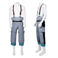 Fire Force Shinra Kusakabe Firefighting Gray Uniform Outfits Cosplay Costume