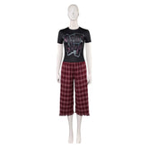 Freakier Friday (2025) Anna Coleman Black Shirt Checked Trousers Set Outfits Cosplay Costume