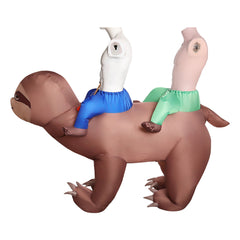 Funny Two People Riding Sloth Inflatable Animal Outfits Cosplay Costume Halloween Suit