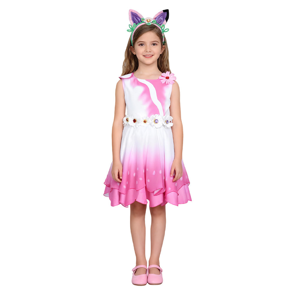 Gabby's Dollhouse Gabby Pink Dress Set Outfits Cosplay Costume