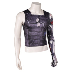 Game Cyberpunk 2077 Johnny Silverhand Printed Tops Outfits Cosplay Costume Halloween Carnival Suit