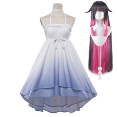 Genshin Impact Columbina White Blue Dress Sleepwear Outfits Cosplay Costume