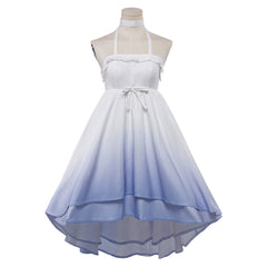 Genshin Impact Columbina White Blue Dress Sleepwear Outfits Cosplay Costume