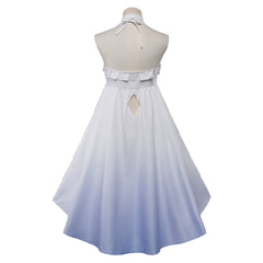 Genshin Impact Columbina White Blue Dress Sleepwear Outfits Cosplay Costume