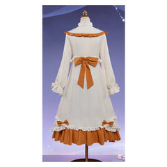 Genshin Impact Sandrone White Yellow Dress Fatui Tea Party Sleepwear Outfits Cosplay Costume