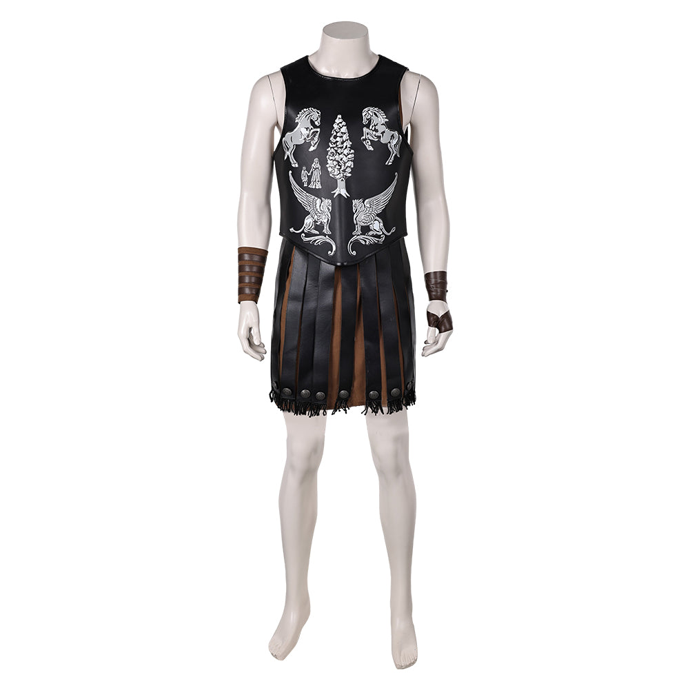 Gladiator 2 (2024) Lucius Black Outfits Cosplay Costume Halloween Carnival Suit
