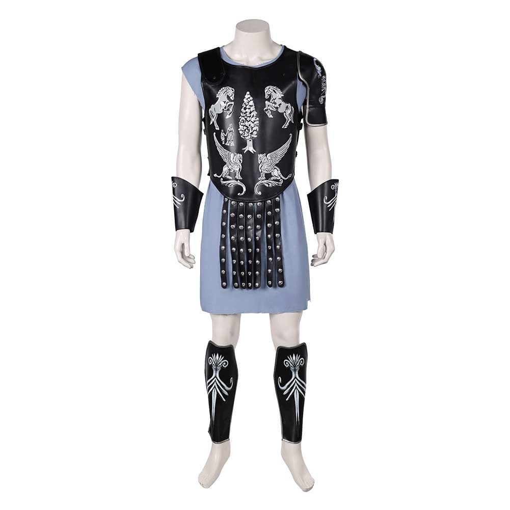 Gladiator 2 (2024) Maximus Black Blue Combat Uniform Outfits Cosplay Costume