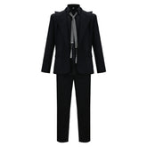 Good Omens Crowley Demon Black Suit Set Outfits Halloween Cosplay Costume