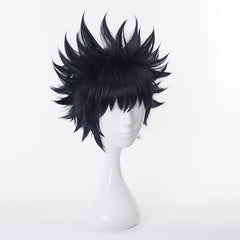 Anime Megumi Fushiguro Black Cosplay Wig Heat Resistant Synthetic Hair Halloween Carnival Props