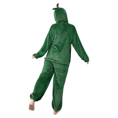 Green Avocado Plush Onesie Warm Home Pajamas Sleepwear Halloween Carnival Suit - OLAOLA