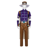 Gyro Zeppeli Purple Brown Set Cowboy Outfits Cosplay Costume Carnival Suit