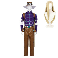 Gyro Zeppeli Purple Brown Set Cowboy Outfits Cosplay Costume Carnival Suit