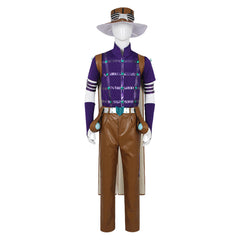 Gyro Zeppeli Purple Brown Set Cowboy Outfits Cosplay Costume Carnival Suit