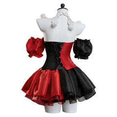 Halloween Devil Clown Red Black Dress Set Outfits Cosplay Costume Carnival Suit