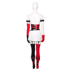 Harley Quinn Play Arts Kai Nurse Black Red Dress Set Outfits Cosplay Costume