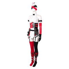 Harley Quinn Play Arts Kai Nurse Black Red Dress Set Outfits Cosplay Costume