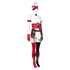Harley Quinn Play Arts Kai Nurse Black Red Dress Set Outfits Cosplay Costume