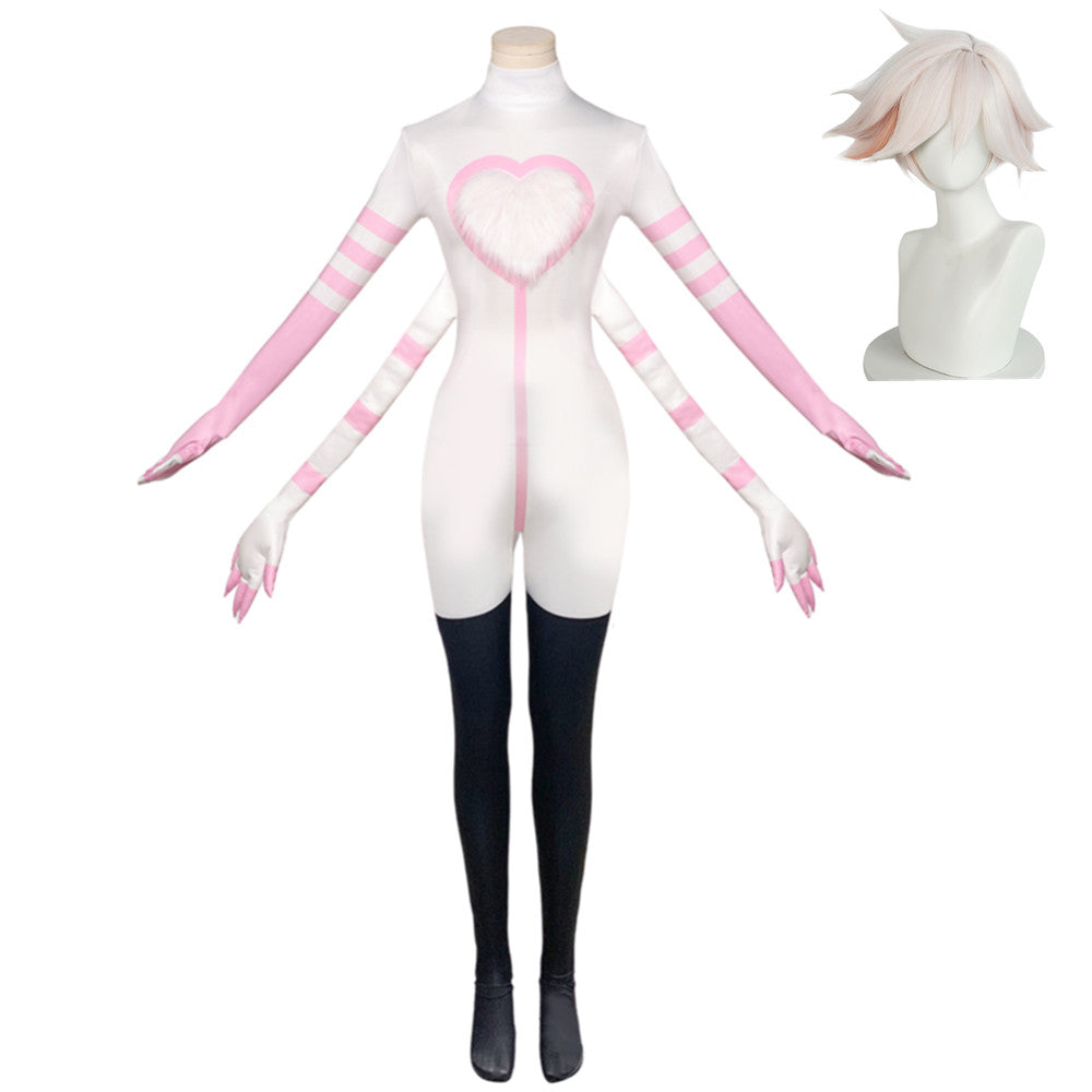 Hazbin Hotel 2 (2024) Angel Dust Four Arms White Jumpsuit Outfits Cosplay Costume