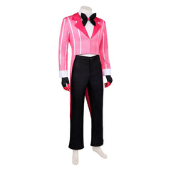 Hazbin Hotel 2 (2025) Alastor Cannibal Town Pink Suit Set Outfits Halloween Cosplay Costume
