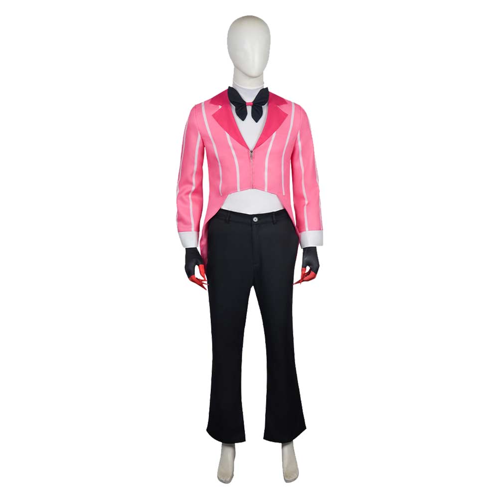 Hazbin Hotel 2 (2025) Alastor Pink Suit Cannibal Town Outfits Halloween Cosplay Costume