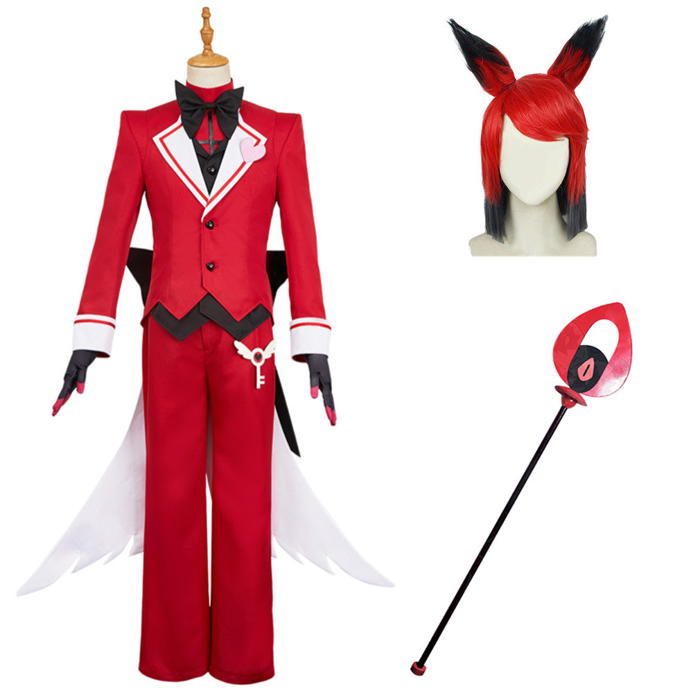 Hazbin Hotel 2 (2025) Alastor Red Butler Set Outfits Halloween Cosplay Costume