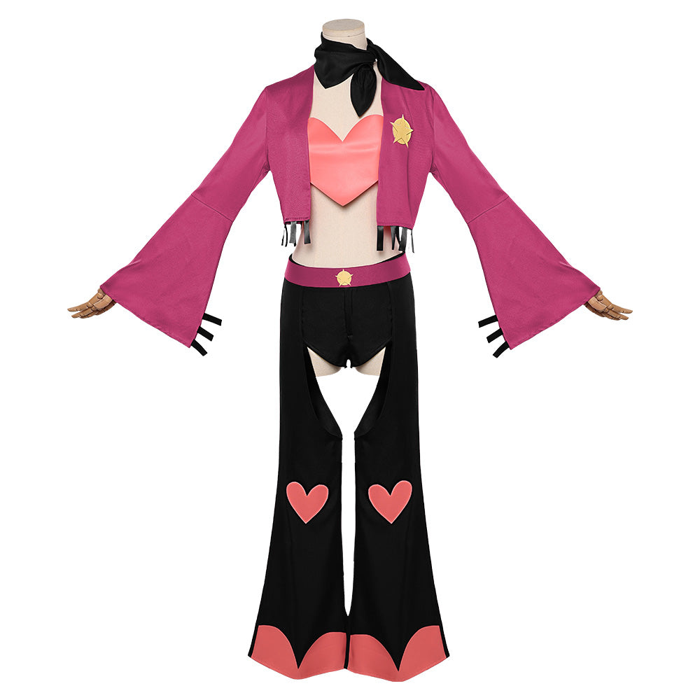 Hazbin Hotel 2 (2025) Angel Dust Pink Black Set Outfits Cosplay Costume