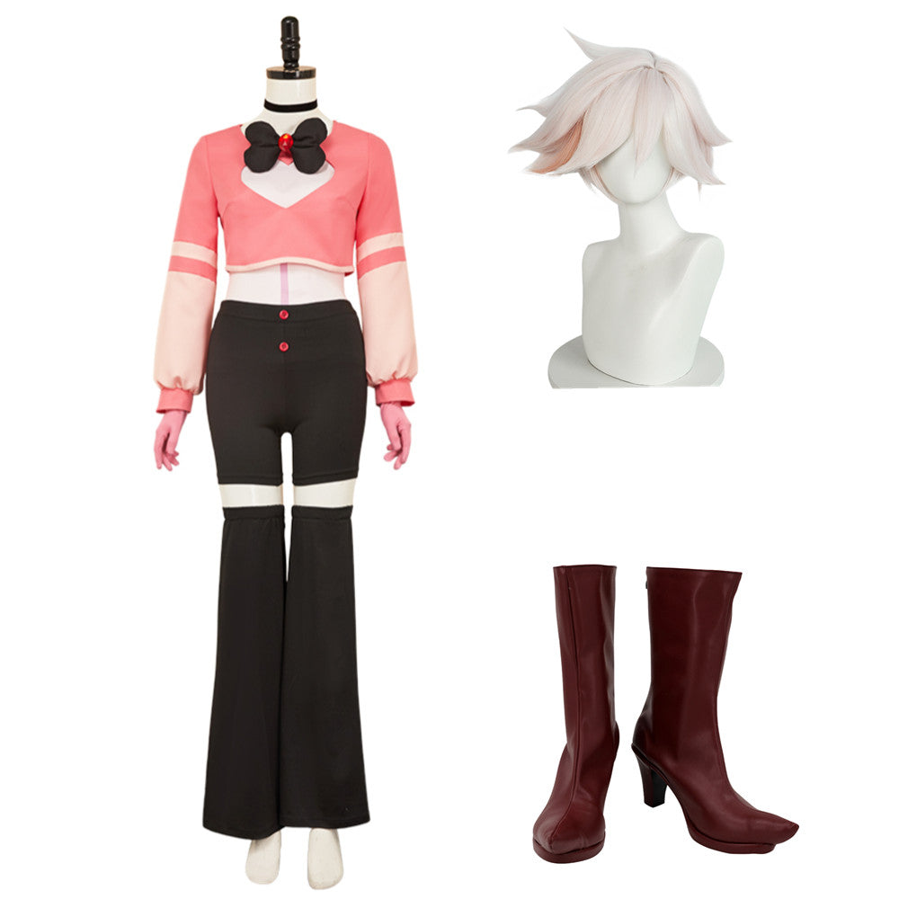 Hazbin Hotel 2 (2025) Angel Dust Pink Black Set Outfits Cosplay Costume