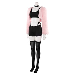 Hazbin Hotel 2 (2025) Angel Dust Pink Coat Black Set Outfits Cosplay Costume