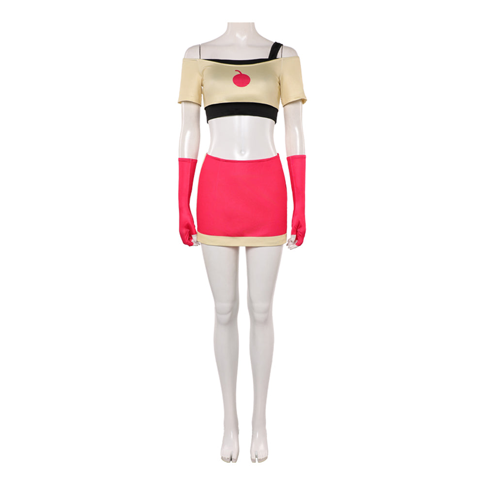 Hazbin Hotel 2 (2025) Cherri Bomb Yellow Red Set Outfits Cosplay Costume